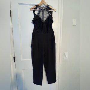NEW! Express Black Lace High-Neck Jumpsuit